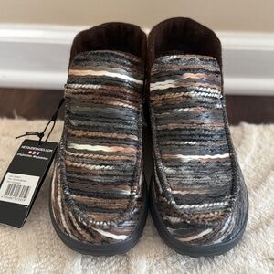 NWT Hey Dude | Denny Tie Dye Brown Suede Boots Womens size US 5/ EU 36